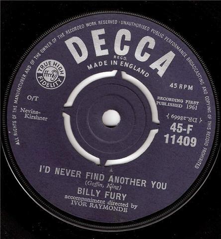 Billy Fury - I'd Never Find Another You / Sleepless Nights