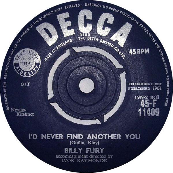 Billy Fury - I'd Never Find Another You