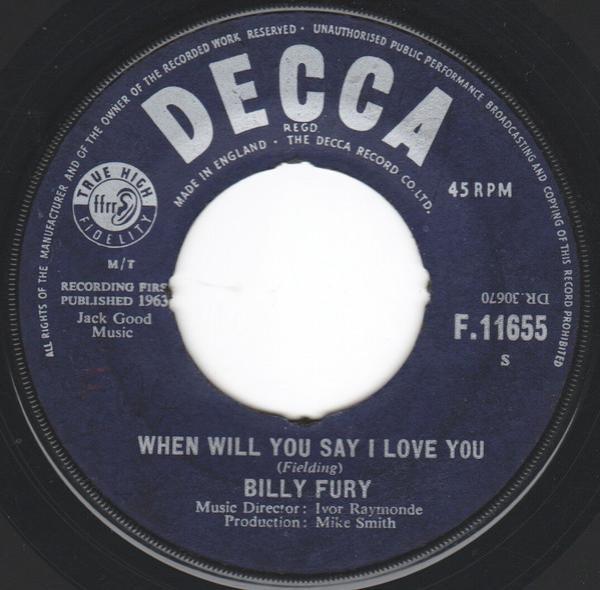 Billy Fury - When Will You Say I Love You