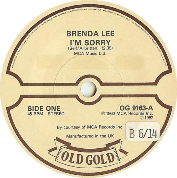 Brenda Lee - I'm Sorry