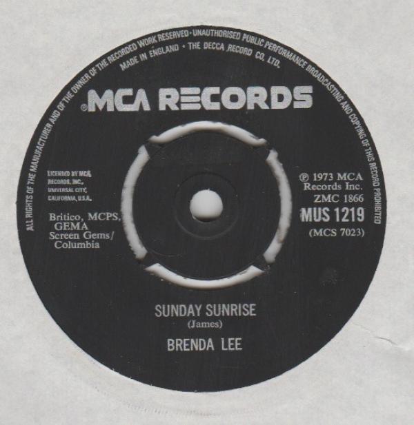 Brenda Lee - Sunday Sunrise / Must I Believe