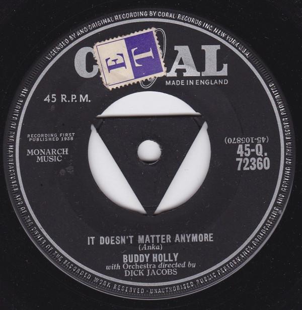 Buddy Holly - It Doesn't Matter Anymore / Raining In My Heart