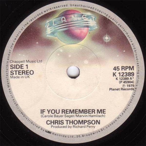 Chris Thompson, Dave Grusin - If You Remember Me / Theme From "The Champ"