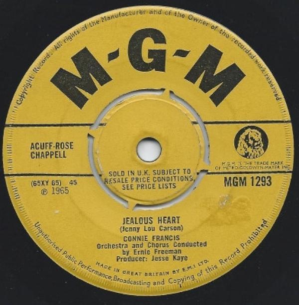 Connie Francis - Jealous Heart / Can I Rely On You