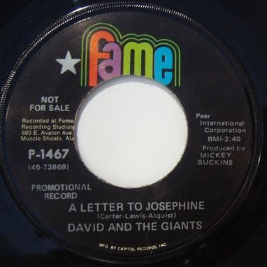 David & The Giants - A Letter To Josephine / Super Good Feeling