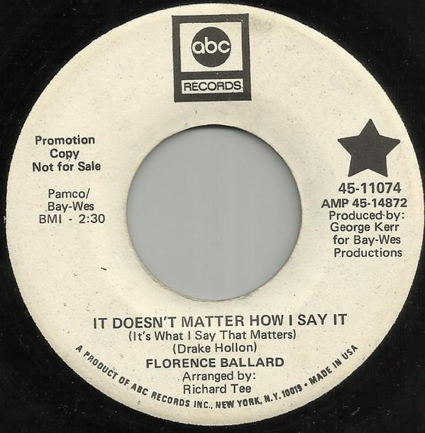 Florence Ballard - It Doesn't Matter How I Say It (It's What I Say That Matters)