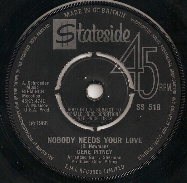 Gene Pitney - Nobody Needs Your Love