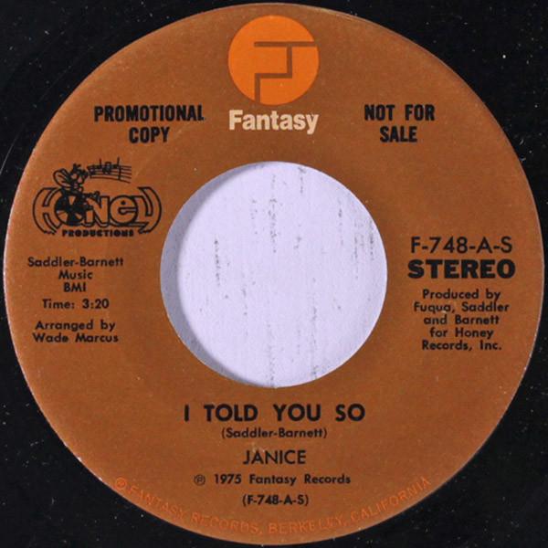 Janice  - I Told You So