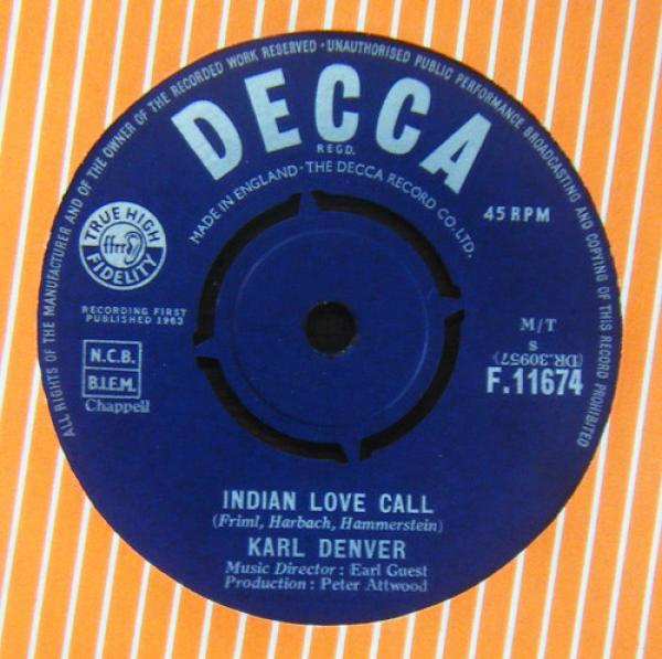 Karl Denver - Indian Love Call / My Melancholy Baby