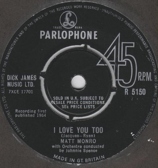 Matt Monro - I Love You Too