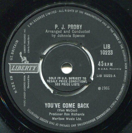 P.J. Proby - You've Come Back