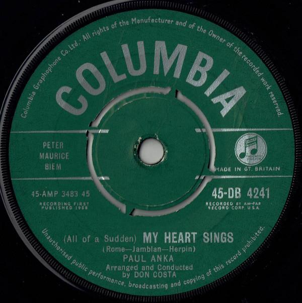 Paul Anka - (All Of A Sudden) My Heart Sings