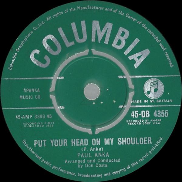 Paul Anka - Put Your Head On My Shoulder