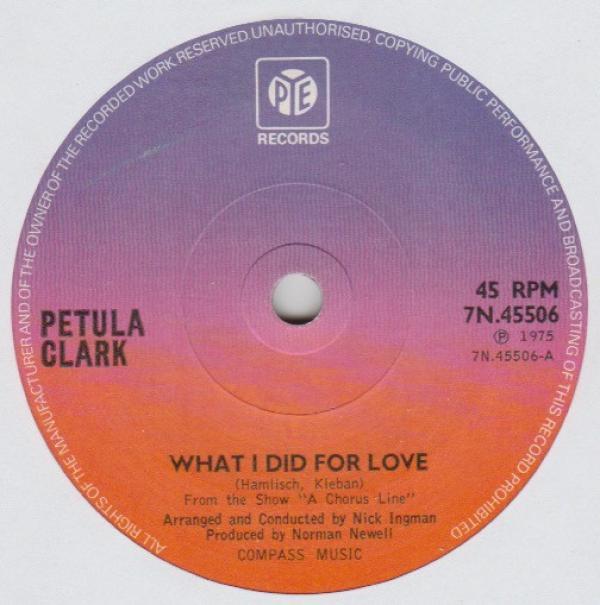 Petula Clark - What I Did For Love