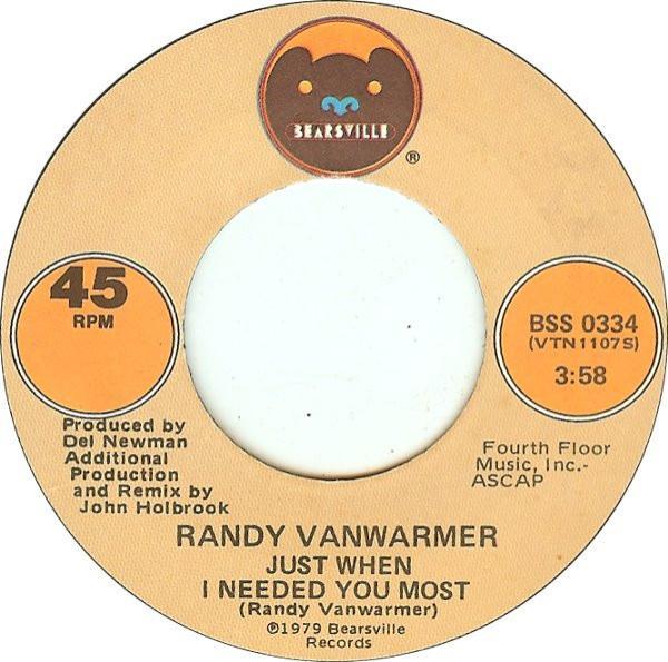 Randy Vanwarmer - Just When I Needed You Most / Your Light