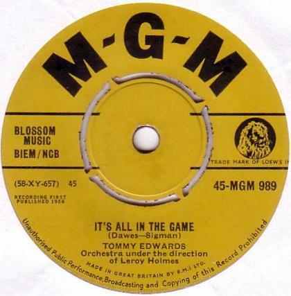 Tommy Edwards - It's All In The Game