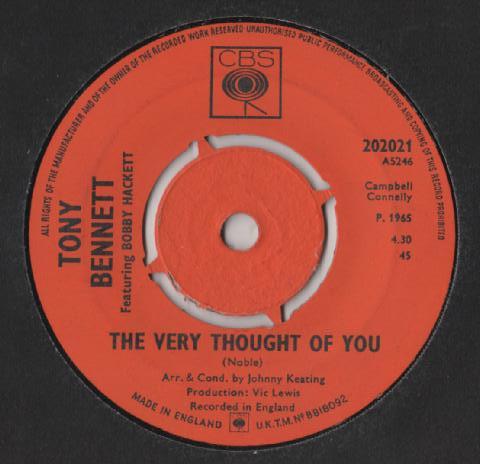 Tony Bennett, Bobby Hackett - The Very Thought Of You / Sleepy Time Gal